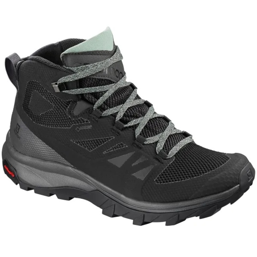 Salomon Women’s Hiking Boots 9.5 Outline Black Mid Gore Tex GTX